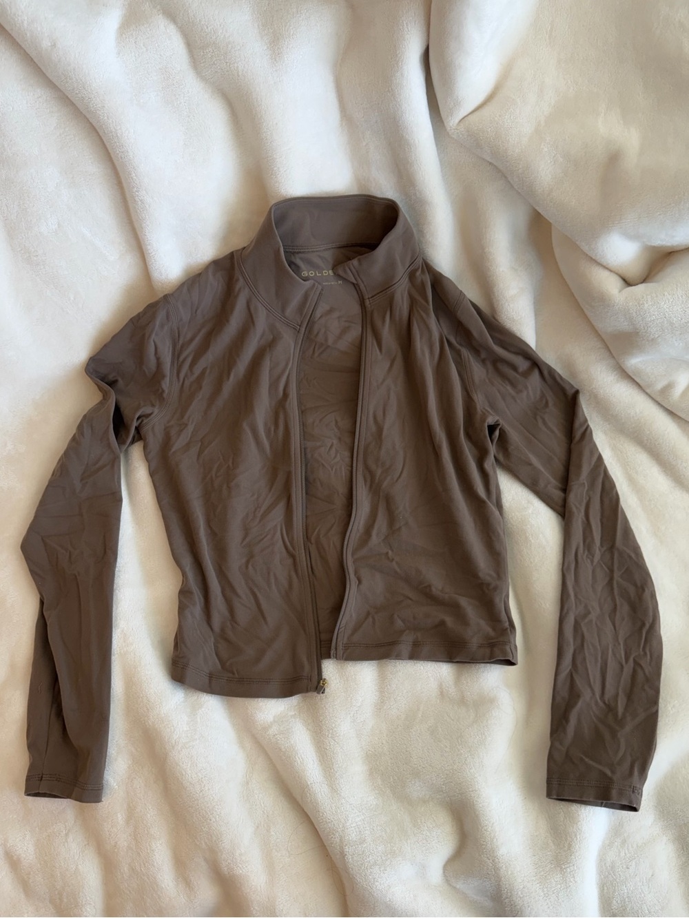 Aritzia Golden BUTTER Taupe Lightweight Zip-Front Jacket